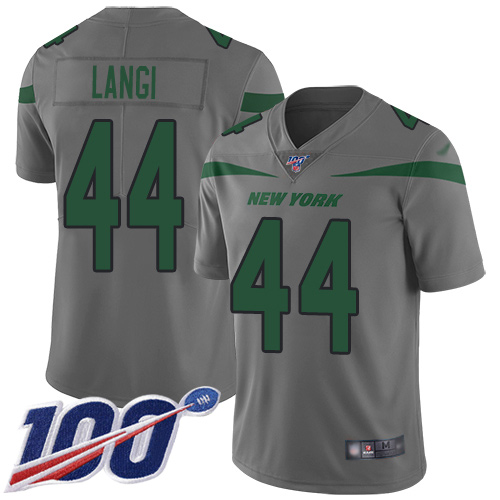 New York Jets Limited Gray Youth Harvey Langi Jersey NFL Football #44 100th Season Inverted Legend->->Youth Jersey
